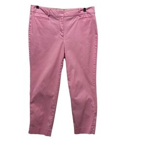 Talbots Women The Perfect Crop Pants 12 Pink  Stretch Capri Preppy Coastal Beach
